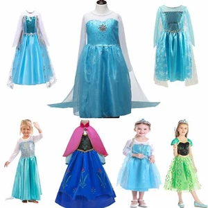 Costumes Girls Elsa Anna Princess Party Dress Frozen Fancy Cosplay Kids Clothes - Picture 1 of 25