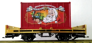 LGB 44030 CHRISTMAS CONTANER FLAT CAR RARE NEW - Picture 1 of 6