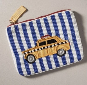 Neu Anthropologie New York City NYC Perlen City Tasche Clutch Handtasche Taxi Pizza - Bild 1 von 4