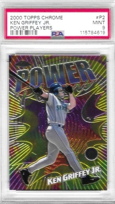 KEN GRIFFEY Jr 2000 Topps Chrome Power Players "Mariners HOF" PSA Mint 9! - Image 1 of 2
