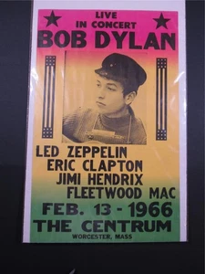 FOLK MUSIC~ BOB DYLAN, HENDRIX, ZEPPELIN & MORE ~LIVE CONCERT PROMO POSTER  1966 - Picture 1 of 4
