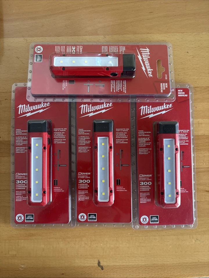 Luz de inundación magnética Milwaukee 2108 ROVER 300 lúmenes - Paquete de 4 - NUEVA Foto 1 de 1
