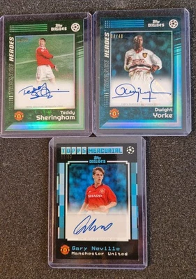 Topps Decades Man Utd Auto Bundle - Yorke /49, Neville /49, Sheringham /99 - Image 1 of 4