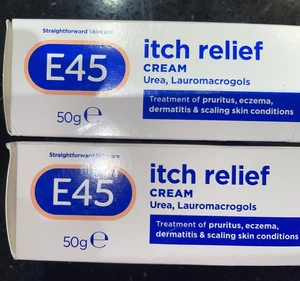 E45 Itch Relief Cream Urea Lauromacrogols 50g x 2 tubes exp 06/2026 - Picture 1 of 3