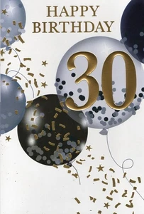 AGED30 'HAPPY BIRTHDAY 30' GREETINGS CARD AND MATCHING ENVELOPE 5" X 7" - Picture 1 of 3