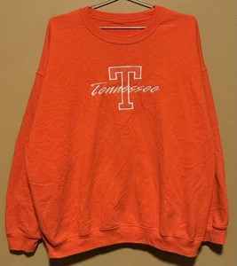 Vintage Tennessee Volunteers Embroidered Crewneck Sweatshirt Orange - Mens 2XL - Picture 1 of 2