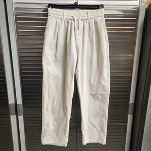 Aelfric Eden Womens Ribbed Cord Pants Size Large Cream Streetwear Baggy - Picture 1 of 10