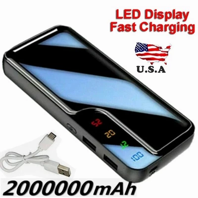 2000000mAh Fast External Portable Power Bank Backup Battery Charger for Phone - Image 1 of 4