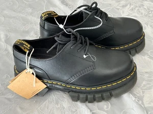 Dr. Martens Audrick 3-Eye Leather Platform Shoes Size 9 Women Black Lace Up NEW - Picture 1 of 8