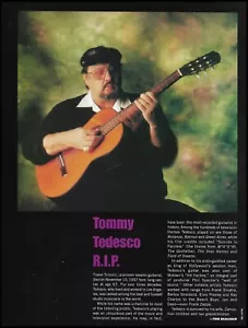 Tommy Tedesco 1930-1997 original obituario homenaje aviso de muerte R.I.P. artículo - Imagen 1 de 3