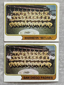 (2) 1974 Topps Padres Team "Washington" Baseball Error & Corrected Cards #226 - Picture 1 of 2