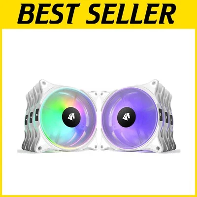 Vibrant 120mm ARGB Case Fans with Double LED Loops - Silent Cooling Pack of 6 - Image 1 of 4