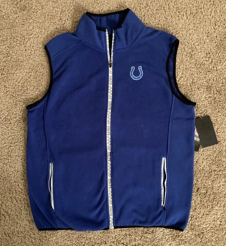 NFL Indianapolis Colts Fleece Sweater Vest Blue Team Apparel Size Adult Medium Cover
