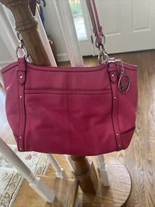 Vintage COACH Leather Rose Pink ALEXANDRA Shoulder Bag Purse Hobo Handbag RARE - Picture 1 of 11