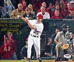 Scott Spiezio Signed 8x10 Angels WS Photo '2002 Game 6 World Champs' PSA - Picture 1 of 2