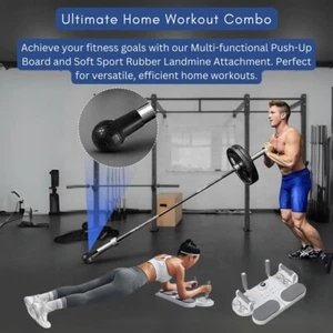 Multi-functional plank support & Rubber Landmine Attachment for Barbell Pack - Picture 1 of 9