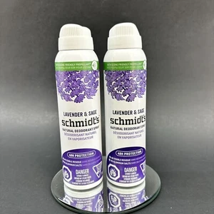 Lot Of 2 Schmidt's Natural Deodorant Air Spray Lavender & Sage 91g Free Shipping - Picture 1 of 5