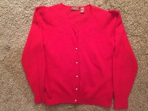 Women's Worthington Lambswool/Angora Rabbit Hair Blend Red Sweater, Size 16 - Picture 1 of 4