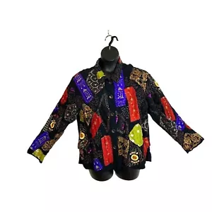 Chicos Design Gr. 3 Seidenjacke (XXL) Stickerei Applikation Perlen Pailletten Patch E56 - Bild 1 von 12