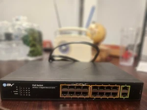 BV POE-SW1602-E  16-Port PoE Switch 100Mbps + 2 Gigabit Uplink Fast Shipping - Picture 1 of 3