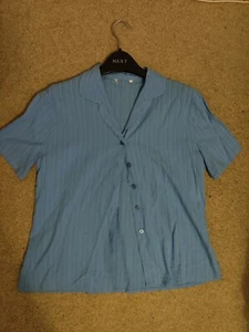 Ladies Unbranded but probably M&S Blue Blouse Size Pit to Pit is 19 inches - Picture 1 of 5