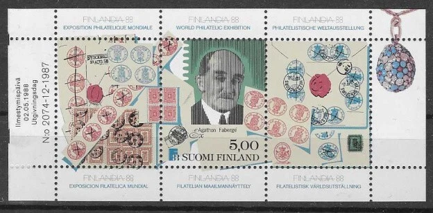 Finlandia 1988 Finlandia '88 exposición de estampillas, panel del folleto UNM / MNH Foto 1 de 1