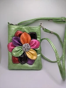 Tropical Boho Phone Crossbody Bag Flower Gems - Picture 1 of 11