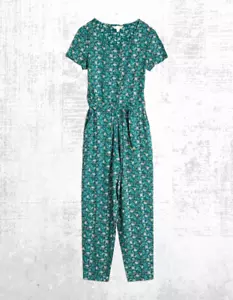 Ex Seasalt Women’s Short Sleeve Jersey Jumpsuits in Retro Stock Teal (Defect) - Picture 1 of 5