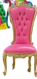 Fuchsia and Gold Throne / Accent Chair - Picture 1 of 5