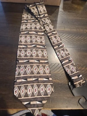 Corbata tejida 100% seda Gianfranco Ruffini Italia negra gris plata marrón Foto 1 de 3