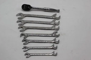 Snap On VS807B 7pc SAE Four-Way Wrench Set 3/8"-3/4" + F80 3/8" 80 Tooth RATCHET - Picture 1 of 6