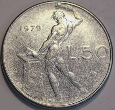 1979 Italy 50 Lire KM# 95.1 US SELLER COMBINED SHIPPING REFUND - Image 1 of 2