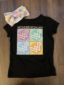 Wonder Woman DC Comics Child shirt size Small Size 6 With Matching Bow - Picture 1 of 6