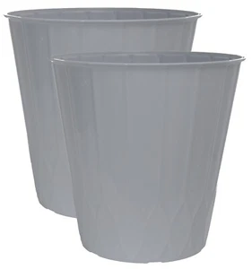 2 x 22 Litre Grey Plant Pots Indoor Home Outdoor Garden Tall Plastic Planters - Picture 1 of 3
