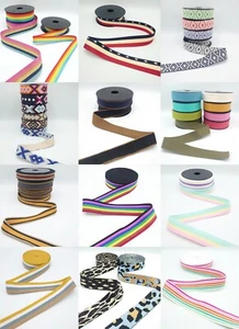 Webbing Handbag Strap Strong Multicoloured Various Widths Plain & Pattern - Picture 1 of 100