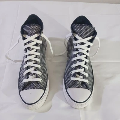 匡威 Converse Chuck Taylor All Star 女式 10 高帮黑色白色编织图案  — 第 1/4 张图片