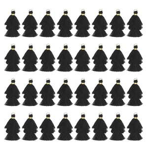 Mini Nappe Tristrato 1,6" Nappa Fatta a Mano Confezione da 50, Nero - Foto 1 di 6