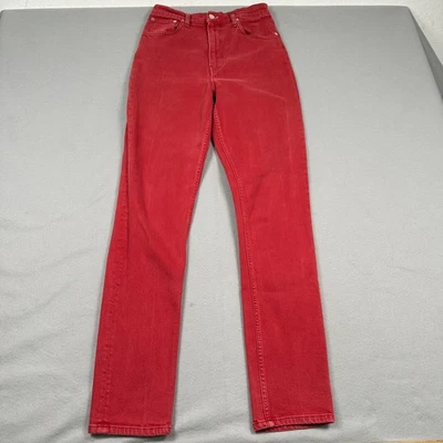 Jeans Helmut Lang Feminino 29 Masculino 30 Reto Cintura Alta Jeans Vermelho Itália Elástico - Imagem 1 de 4