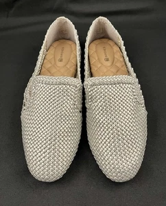 Mocasines planos tejidos gris plata BIRDIES The Starling talla 9M ~ Excelente - Imagen 1 de 5