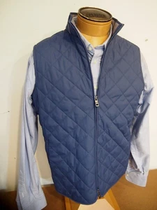 Peter Millar Crown Essex Travel Quilted Vest NWT XL $245 Galaxy Blue - Picture 1 of 15