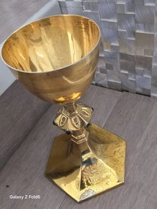 Large Antique All Sterling Silver Chalice - Picture 1 of 13