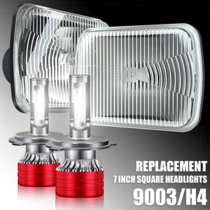 Pair 5x7" 7x6" LED Headlights Hi/Lo Sealed Beam For Jeep Cherokee XJ 1984-2001 - Foto 1 di 12