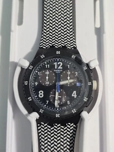 NEW✅ Swatch Originals GIROTEMPO Chronograph 42mm Black And White Watch SUSB407 - Picture 1 of 5