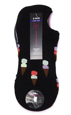 Женские без границ многоцветная подкладка лодыжки носки 6 пара/обувь - Изображение 1 из 2