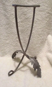 Candle Holder~Steel~Leaf Pattern~10 1/8" Tall~7.0" Wide~3.0" Inner Opening - Picture 1 of 6