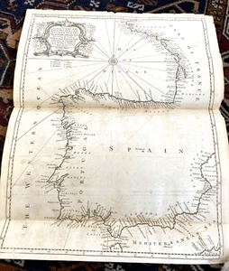 ANTIQUE MAP-A CORRECT CHART OF THE BAY OF BISCAY FROM MORLAIX-VALENCIA 1746 - Picture 1 of 11