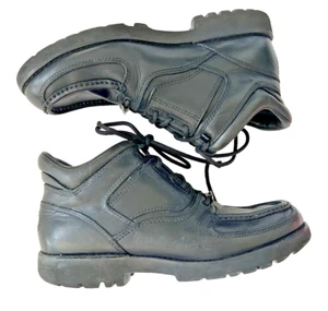 ROCKPORT Men Black Leather Boots Slip Resistant Hydro Shield Waterproof Sz 10.5 - Picture 1 of 15