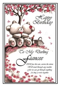 Happy Birthday To My Darling Fiancee A5 Card Romantic Love For Her - Picture 1 of 4
