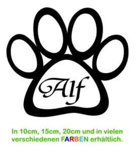 Pfoten Aufkleber Hundepfoten Katzenpfoten mit Wunschnamen Auto Aufkleber 213 - Picture 1 of 3