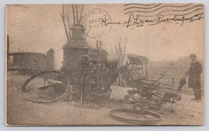 Postkarte 1908 Lynn MA Massachusetts Ruinen der Feuerwehr 1 - Bild 1 von 2